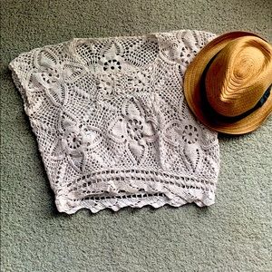 White vintage crochet top!